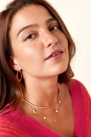 Gliederkette aus Edelstahl mit Anhängern Silber h5 Bild2